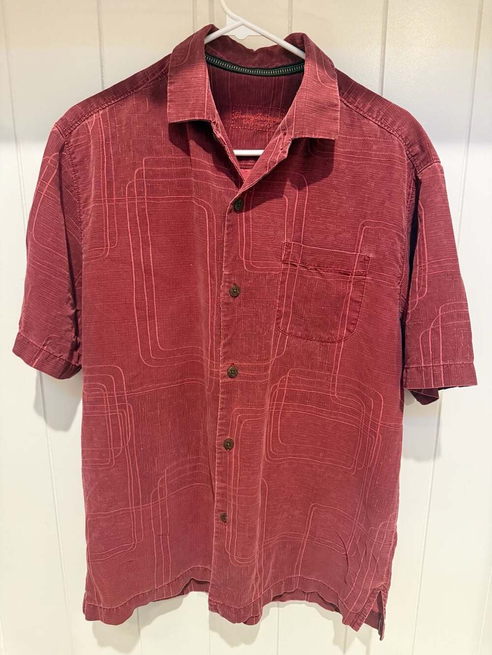 Tommy Bahama Original Fit Short Sleeve Geometric Print Button-Down Shirt